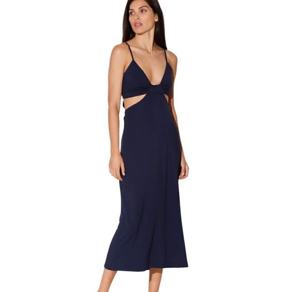Walter Baker Navy Sandrine Cutout Midi Dress